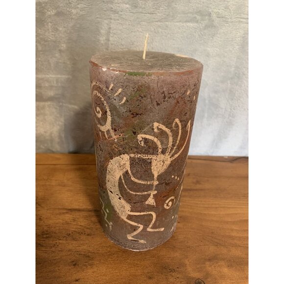 Kokopelli Pillar Candle NEW 8” Tall Hopi Glows When Lit Flute Rare - Picture 1 of 8